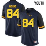 Youth West Virginia Mountaineers NCAA #84 Jovani Haskins Navy Authentic Nike Stitched College Football Jersey WS15V63JQ